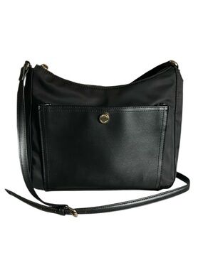 Calvin Klein Black Nylon Crossbody Bag With Black Faux Leather Trim